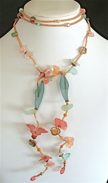 50 inch Pearl and Crystal Lariat Necklace