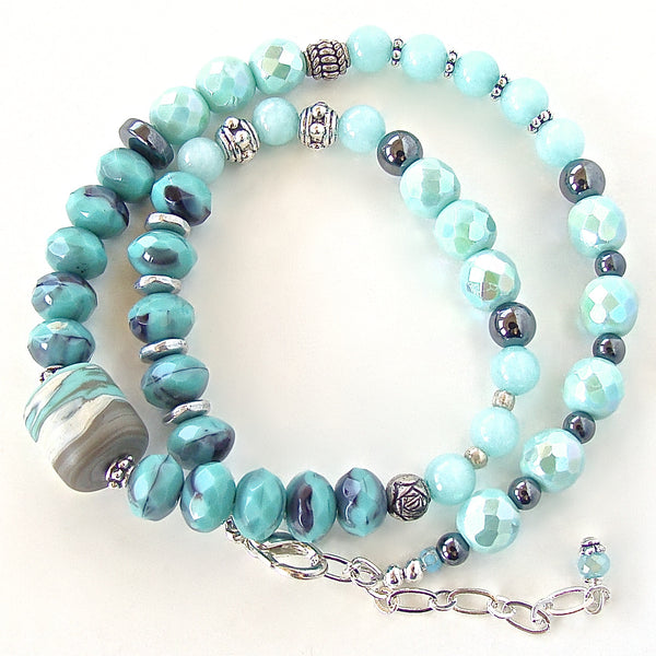 Aqua bead bracelet