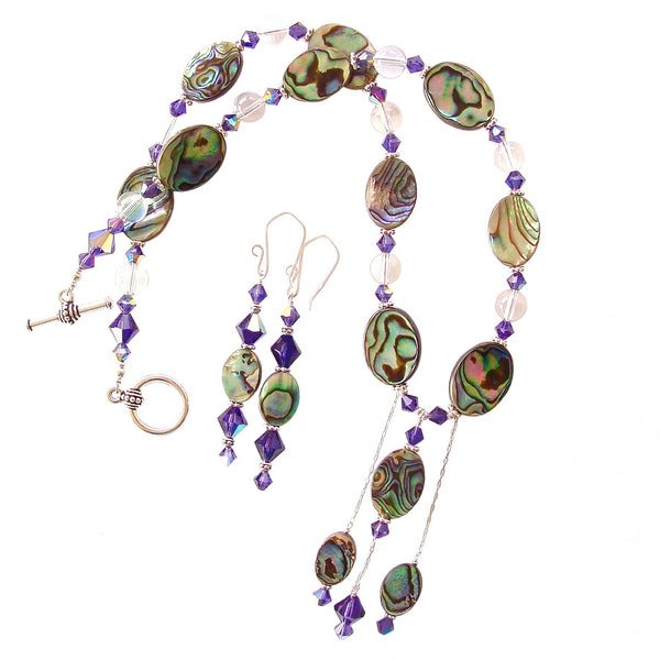 Art Deco Pendant Necklace with Abalone