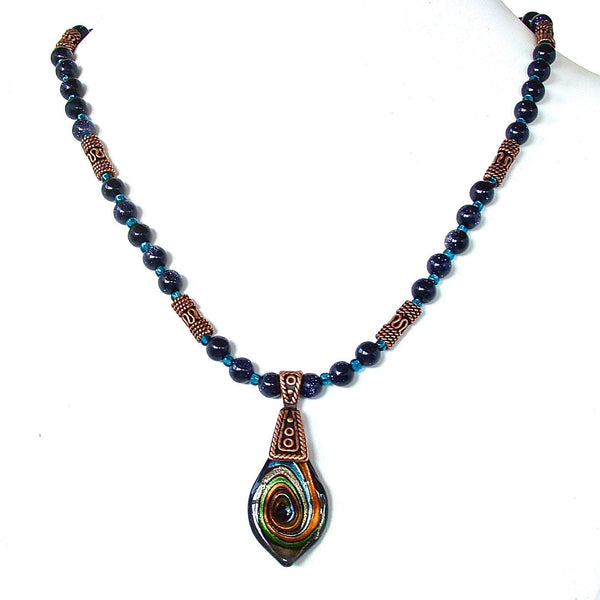 Beaded Boho Pendant Necklace