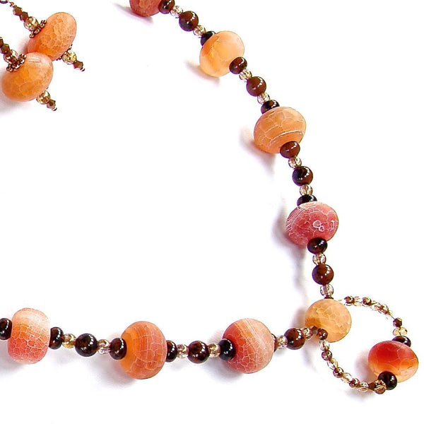 Beaded Orange Agate Necklace