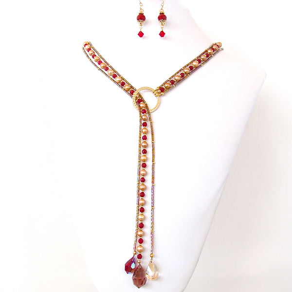 Beaded Red Necklace
