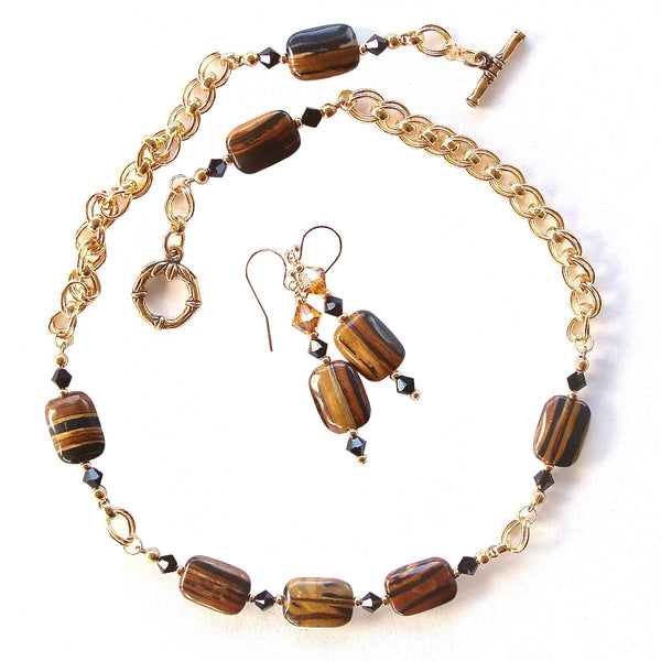 Black and Brown Necklace Set