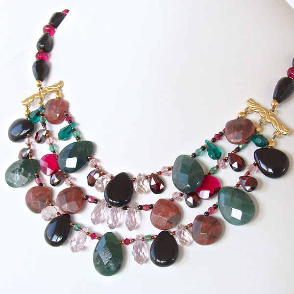 Black and Pink Statement Necklace
