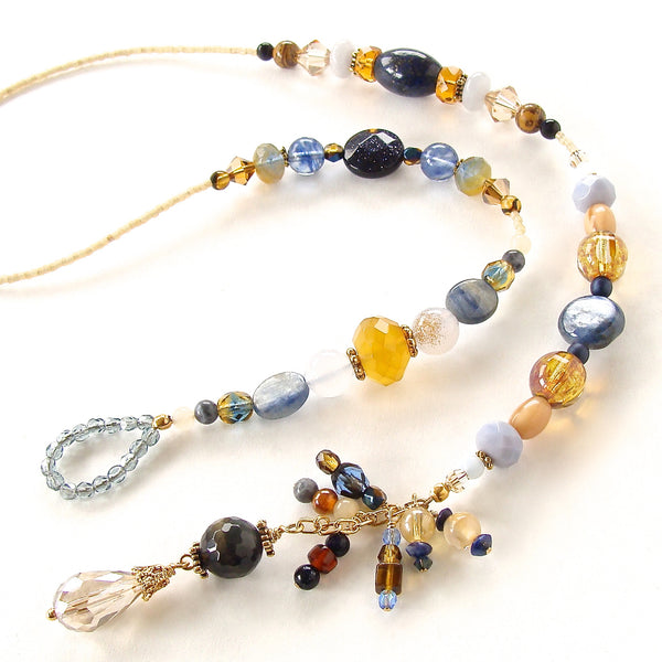Blue chalcedony lariat necklace