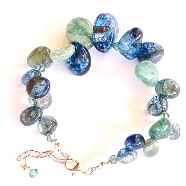 Blue and Green Gemstone Bracelet