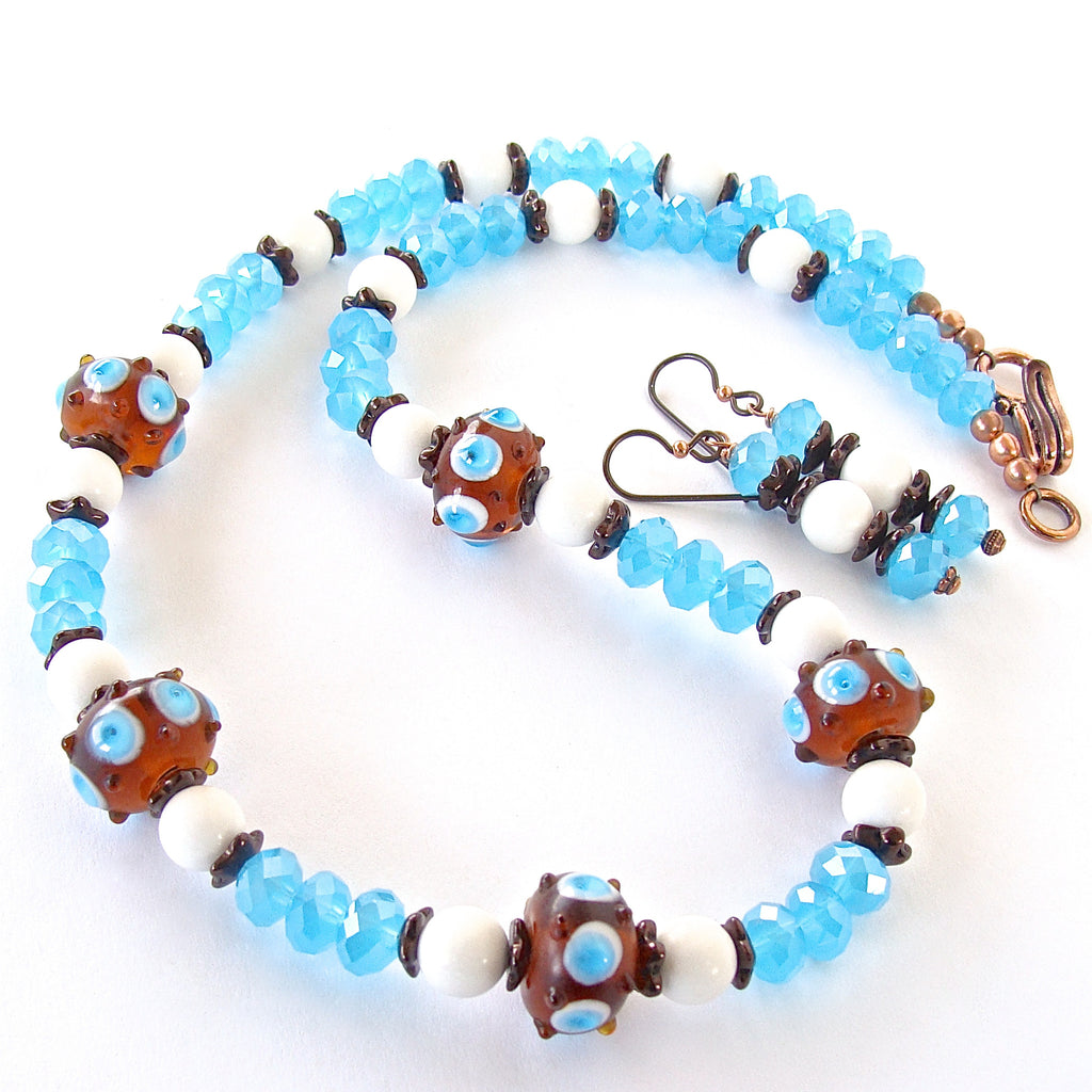 Hobie: Blue and White Necklace in Nautical Style