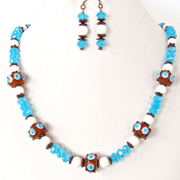 Hobie: Blue and White Necklace in Nautical Style