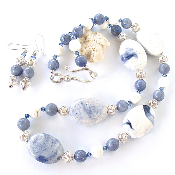 Blue and White Necklace