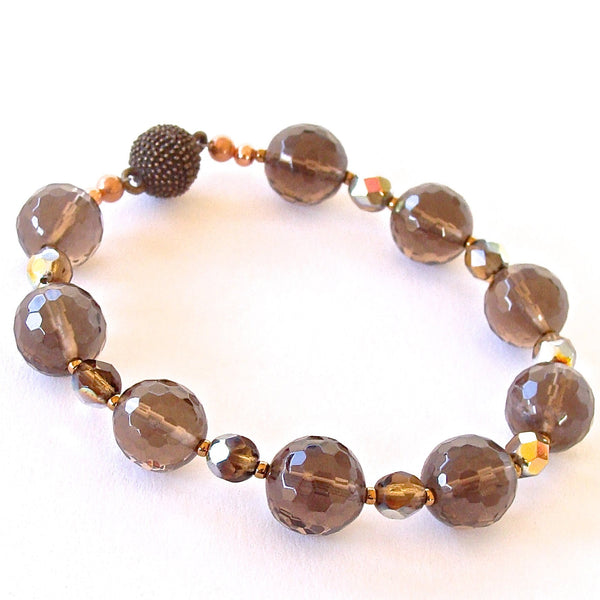 Brown Beaded Gemstone Bracelet