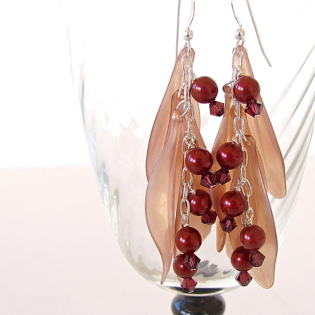 Burgundy earings