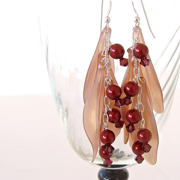 Burgundy earings