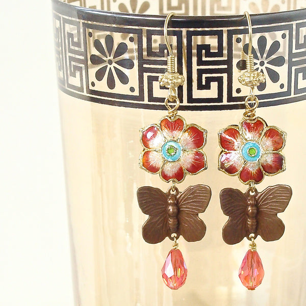 Butterfly dangle earrings