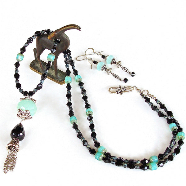 Chalcedony Pendant Necklace Set