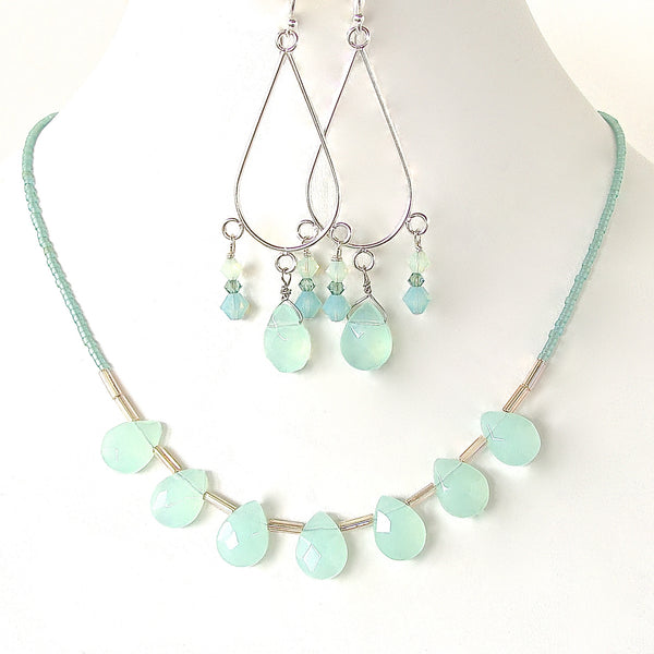 Chalcedony Necklace Set