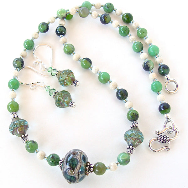 Chrysoprase necklace set