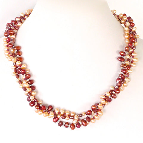 Dancer: Cranberry Pearl Necklace