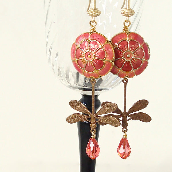 Dragonfly dangle earrings