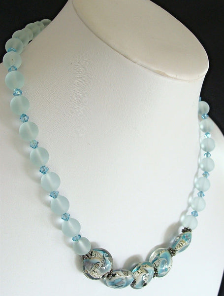 Edgewater 17 inch Handmade Sea Glass Bead Necklace