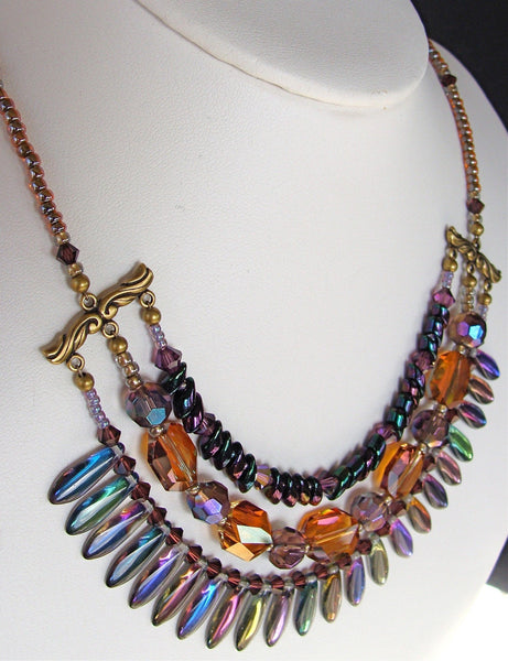 Fireworks: 17 inch Crystal Collar Necklace and Earring Set