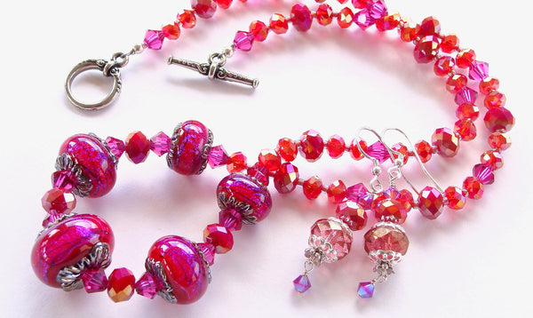 Fuchsia Crystal Necklace