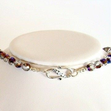 Cattyleya: 17" Purple Swarovski Crystal Necklace