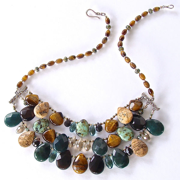 Sage: Green Stone Statement Necklace