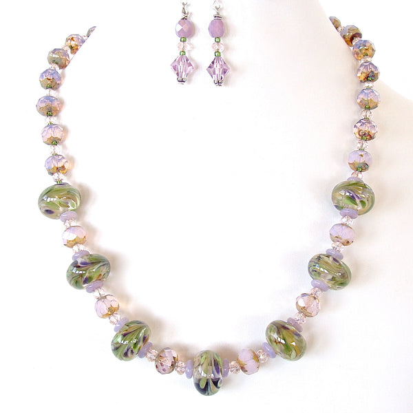 Muscari: Bead Necklace in Purples