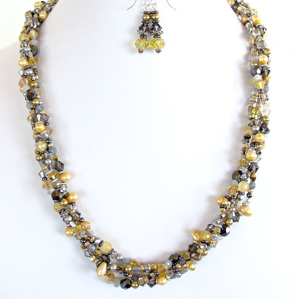 Shades of Gray: 21" Gray Pearl Necklace Set