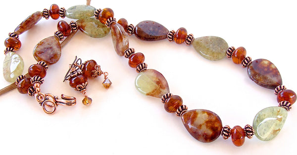 Green garnet necklace set