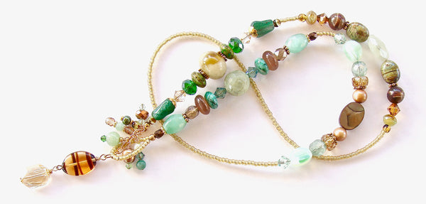 Green Stone Lariat Necklace
