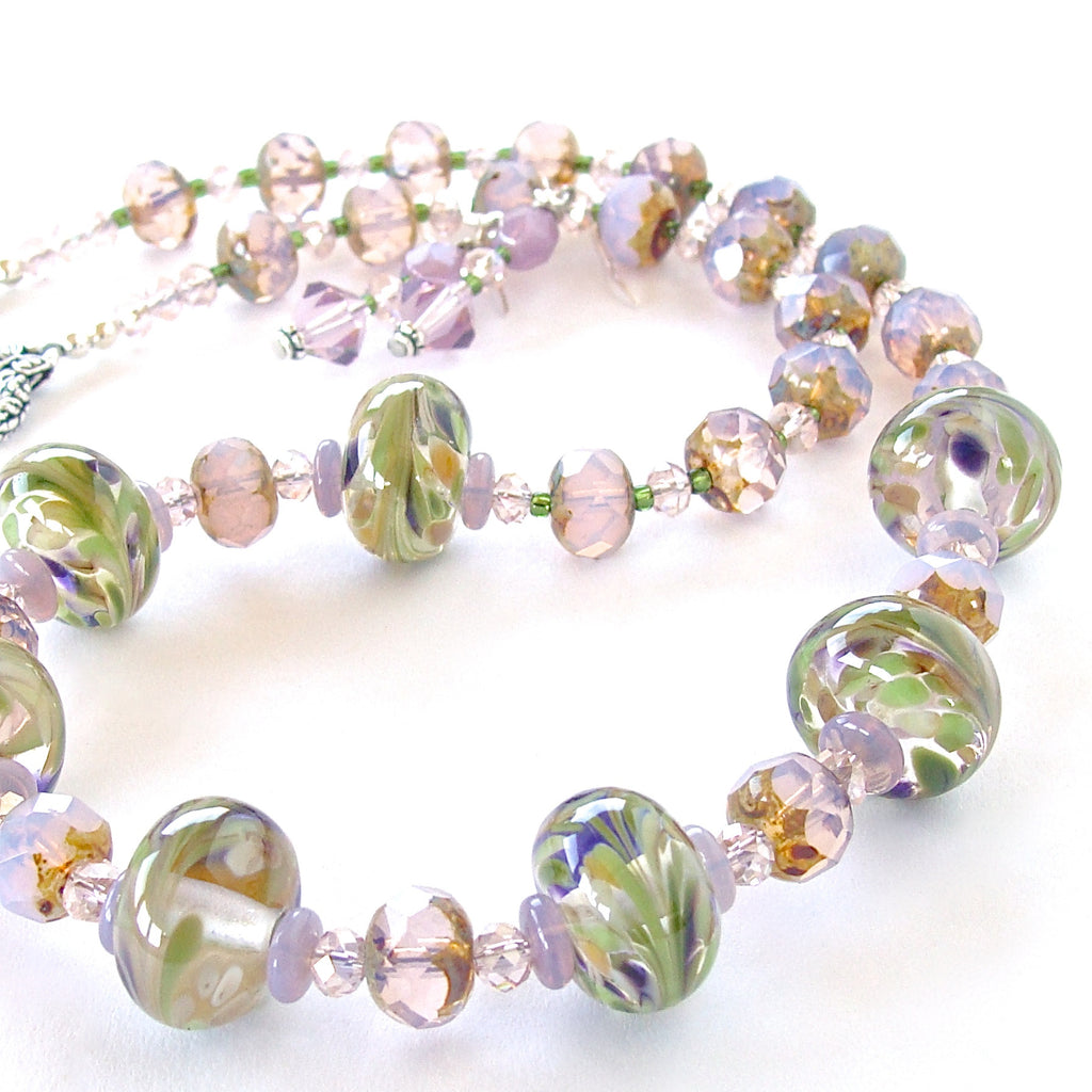 Muscari: Bead Necklace in Purples