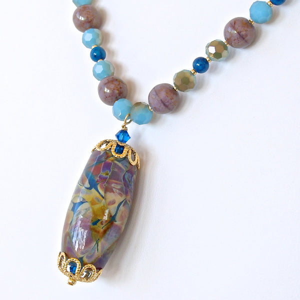 Avery: Blue Pendant Necklace Set