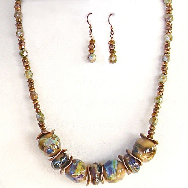 Handblown glass necklace set