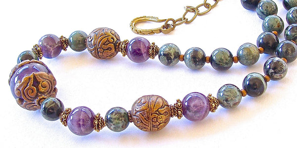 Handmade Beaded Exotic Gemstone Choker