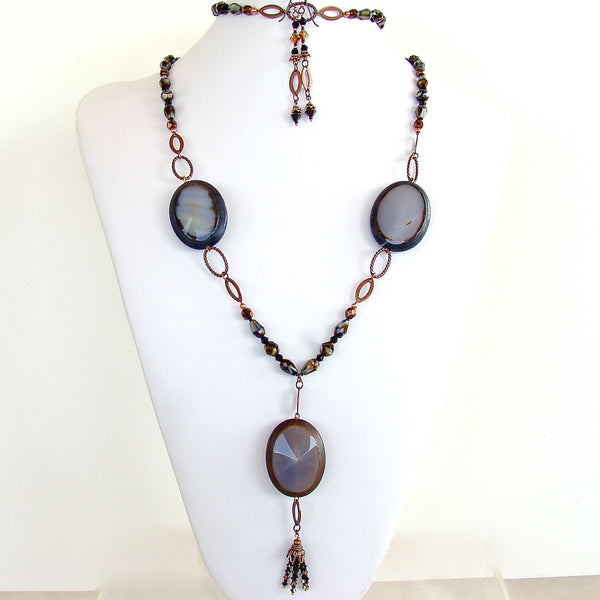 Handmade Druzy and Chain Sautoir