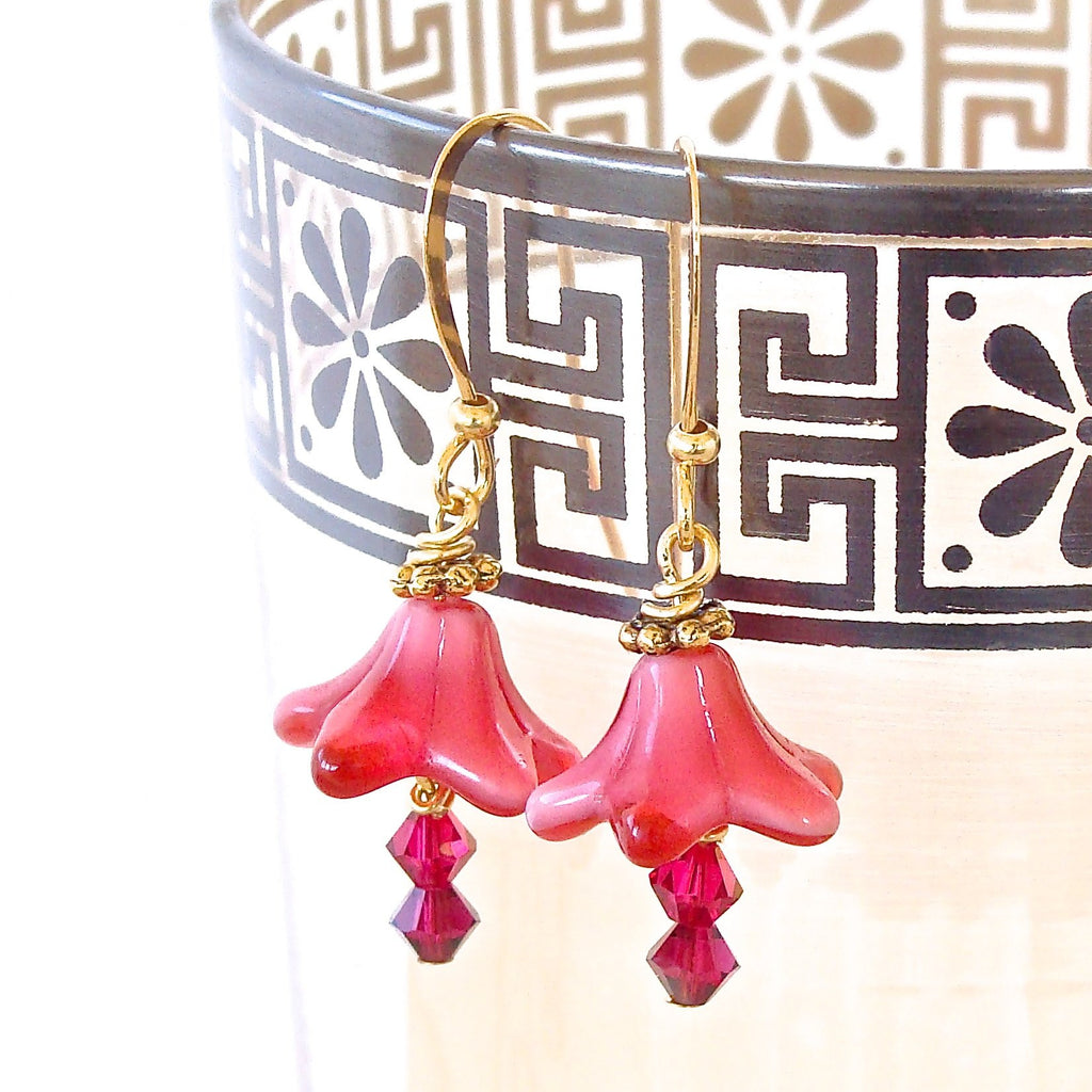 Handmade Fuchsia Flower Earrings