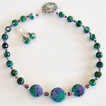 Handmade Lampwork and semi-precious necklace