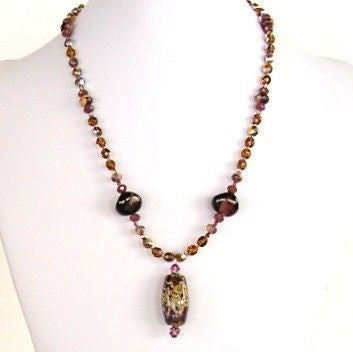 Gustav: 19" Purple Pendant Necklace