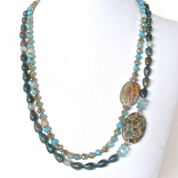 Handmade teal blue green jewelry