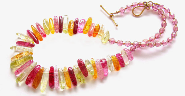 Colorful gemstone necklace