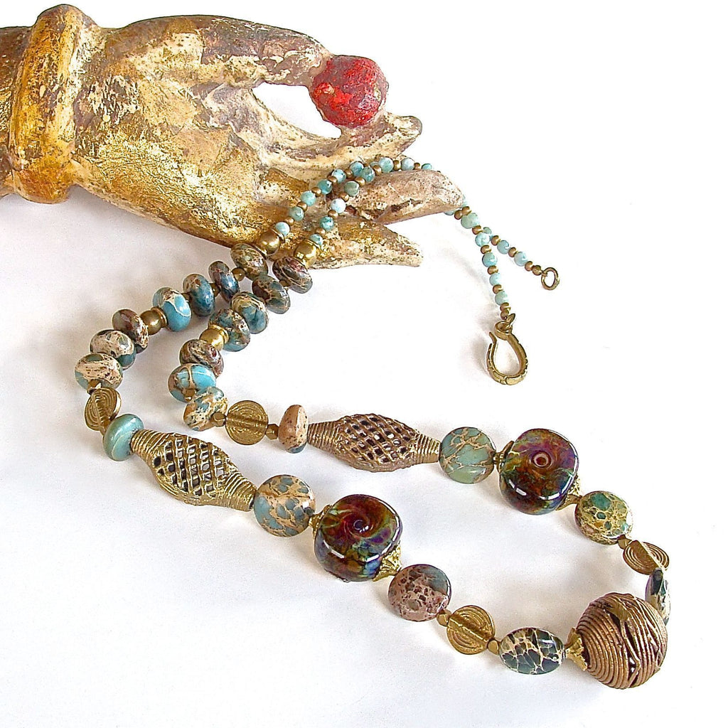 Handcrafted Jasper Boho Necklace