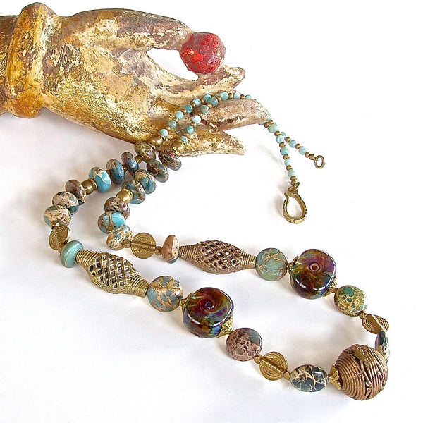 Handcrafted Jasper Boho Necklace