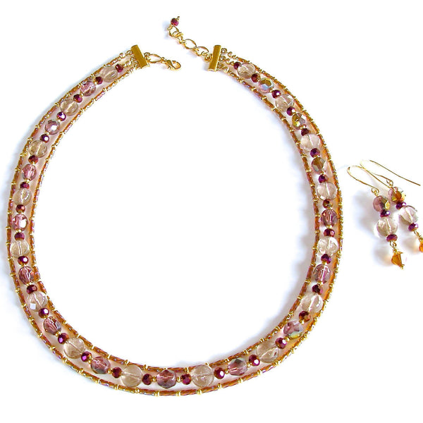 Jewel tone semi-precious collar