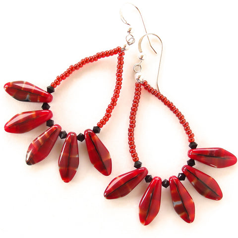 Large Red Earrings