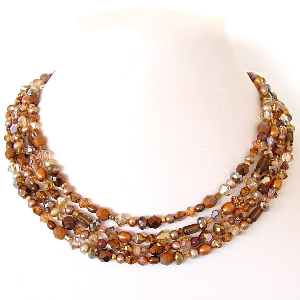 Long Crystal Beaded Necklace