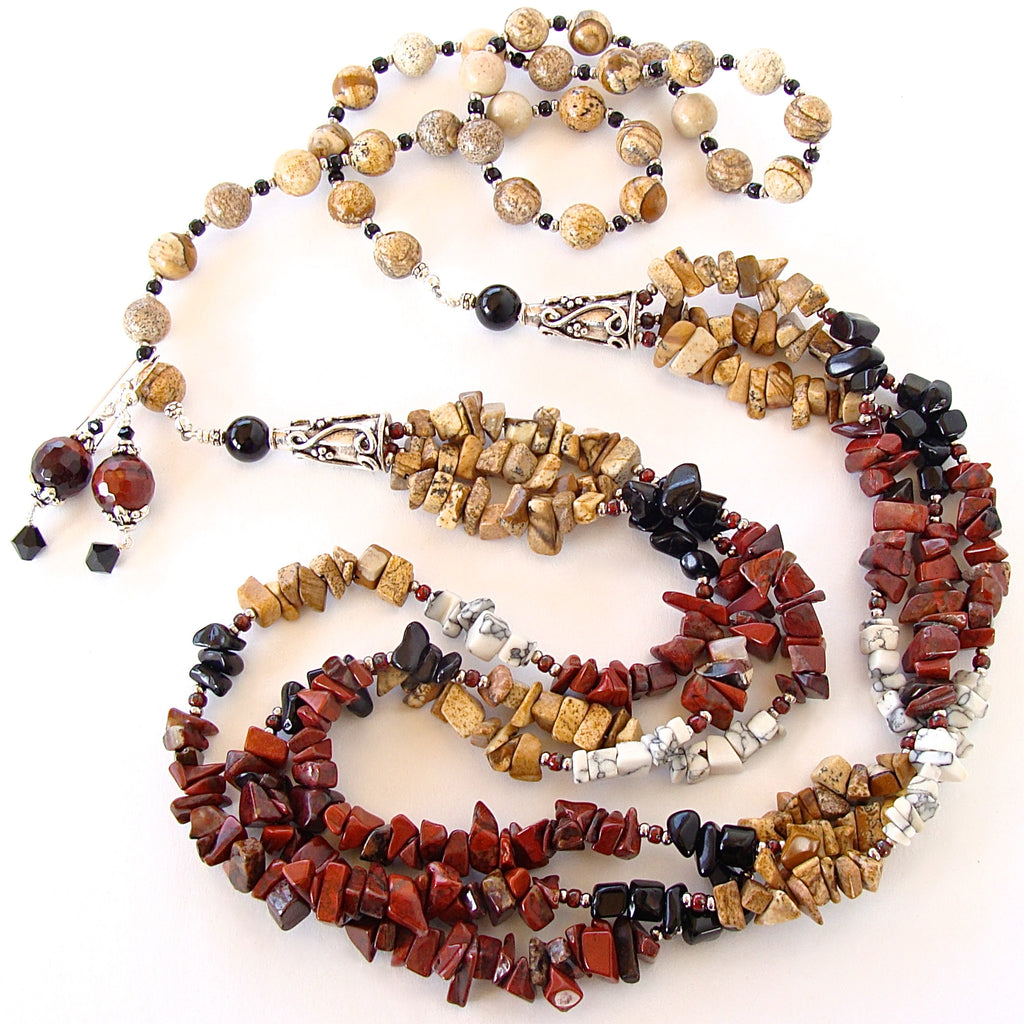 Long Gemstone Necklace