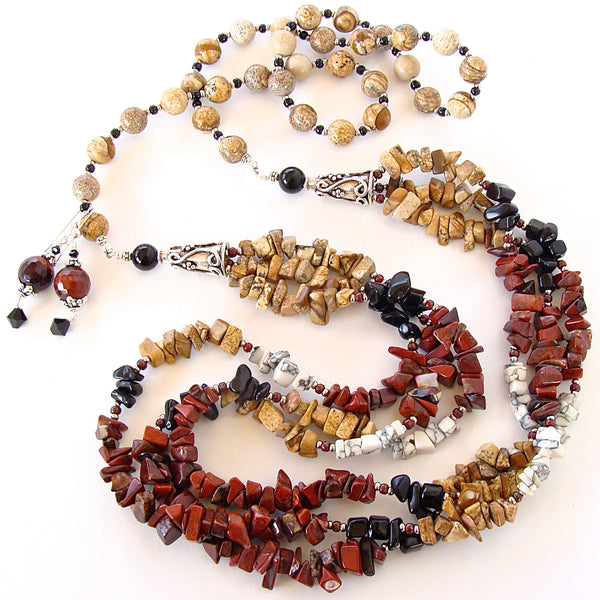 Long Gemstone Necklace