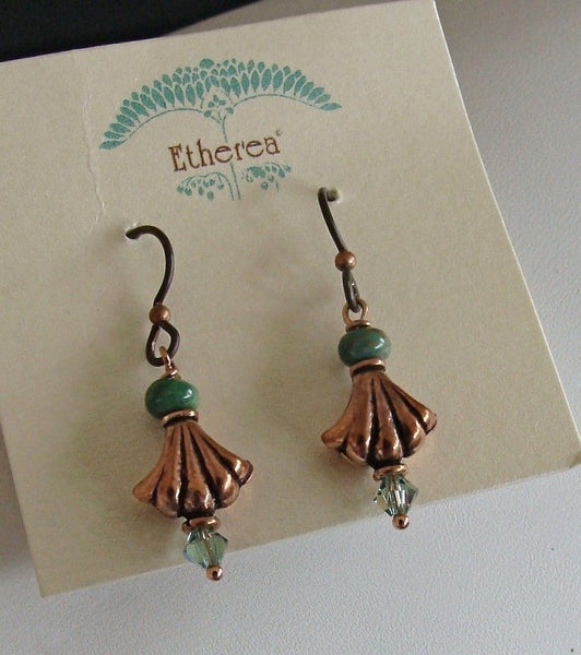 Mountain Song: Handcrafted Green Necklace Set Earrings