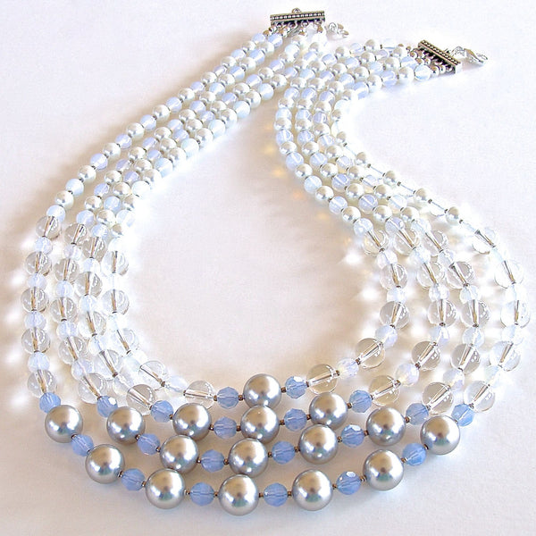 Frost: 21" Ice Blue Statement Necklace